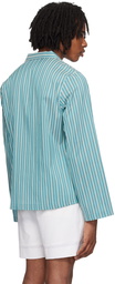 Bode Blue Shore Stripe Shirt