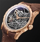 Roger Dubuis - Excalibur Automatic Skeleton 42mm 18-Karat Pink Gold and Leather Watch, Ref. No. DBEX0727 - Silver