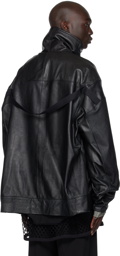 NICOLAS ANDREAS TARALIS Black Paneled Leather Jacket