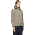 MM6 Maison Margiela Beige Ribbed Knit Sweater