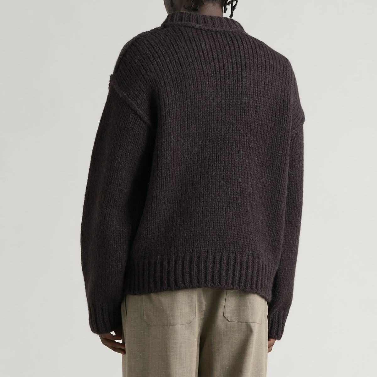 Our Legacy Men's Bear Mega Alpaca Wool Mock Roundneck in Brown