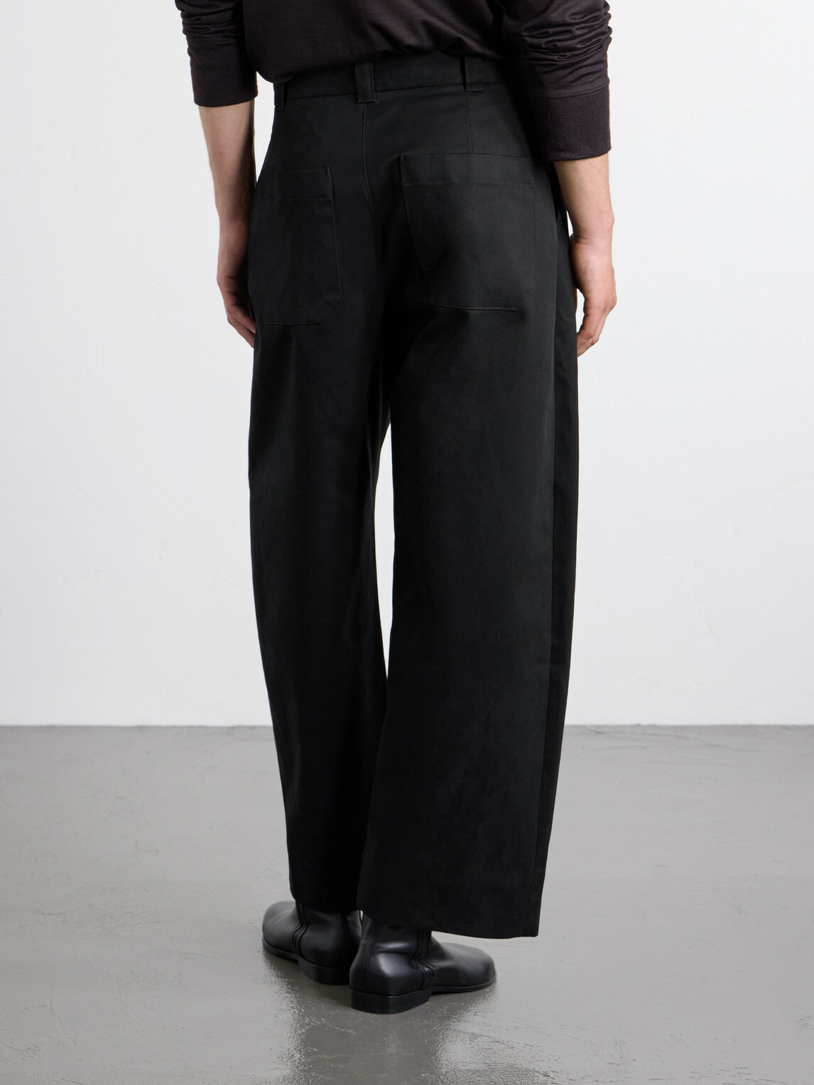 Studio Nicholson - Sorte Wide-Leg Pleated Cotton-Twill Trousers - Black