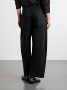 Studio Nicholson - Sorte Wide-Leg Pleated Cotton-Twill Trousers - Black
