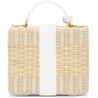 Mark Cross White Rattan Harley Top Handle Bag
