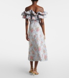 Markarian Floral lamé brocade midi dress