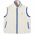 Drake's Men's Boucle Wool Fleece Vest in Ecru