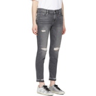 FRAME Grey Le Garcon Release Hem Jeans