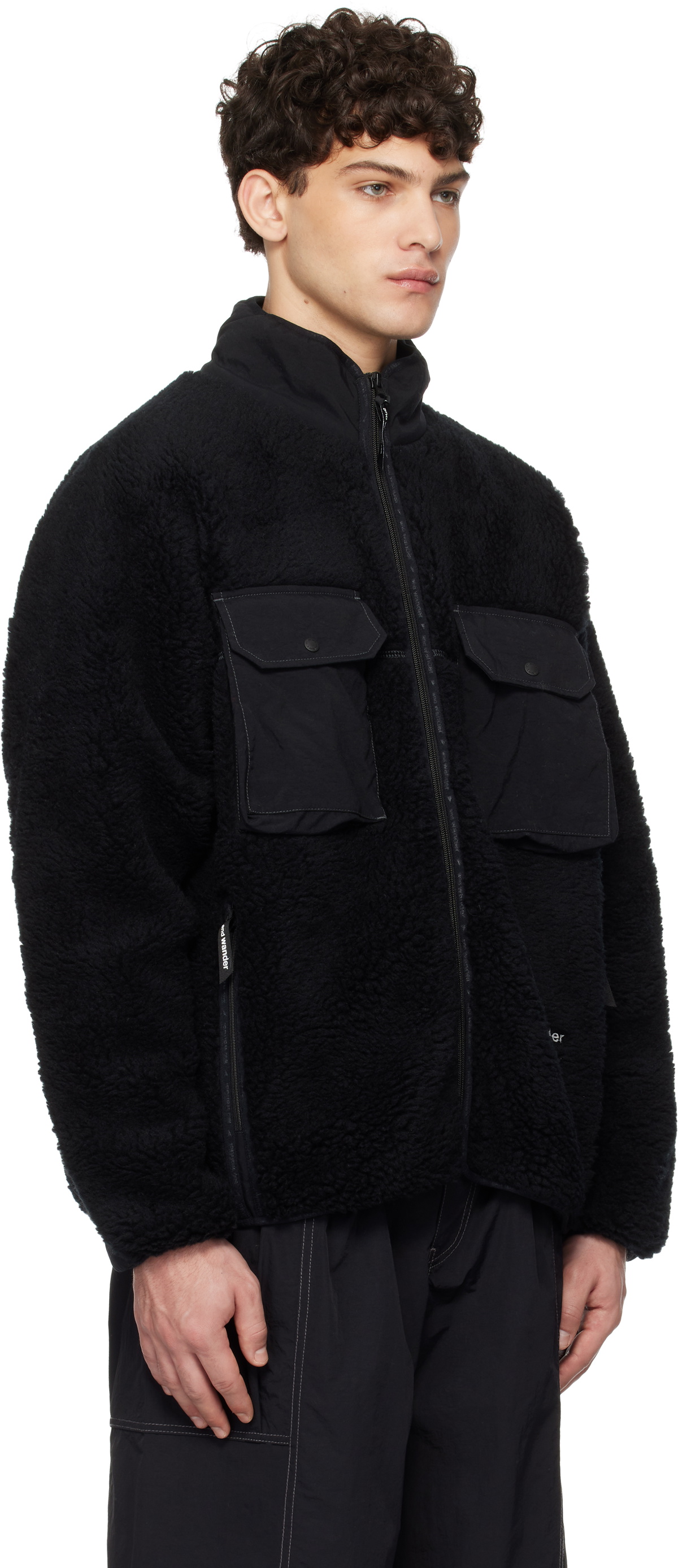 【美品】ballaholic Logo Boa Jacket 黒/黒 XL 美品】ballaholic Logo Boa Jacket 黒/黒 XL
