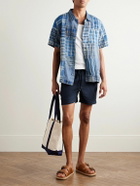 Onia - Air Straight-Leg Linen and Lyocell-Blend Drawstring Shorts - Blue
