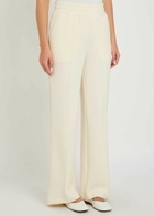 Varley The Wide Leg 30 Pintuck Jersey Sweatpants Cream