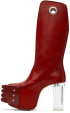 Rick Owens Red Kowboy Grill Platform 45 Boots