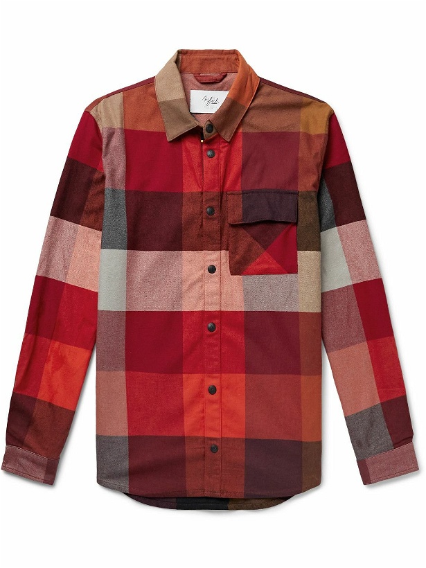 Photo: Aztech Mountain - Loge Peak Shell-Panelled Checked Brushed-Cotton Ski Overshirt - Red