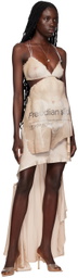 Liza Keane SSENSE Exclusive Pink Freudian Slip Midi Dress