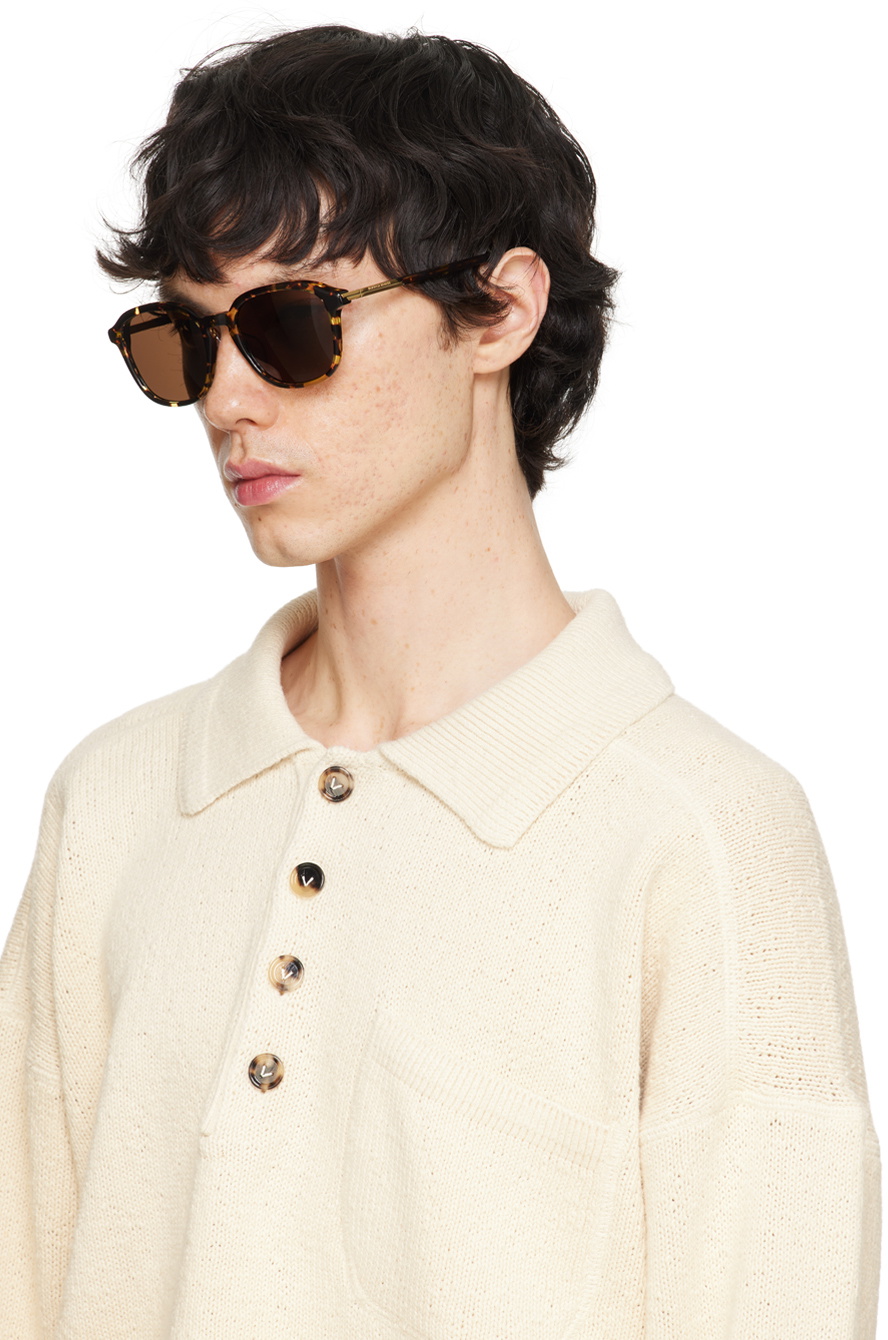 サングラス BOTTEGA VENETA Tortoiseshell Round Frame Sunglasses Tortoiseshell Round-frame tortoiseshell acetate sunglasses
