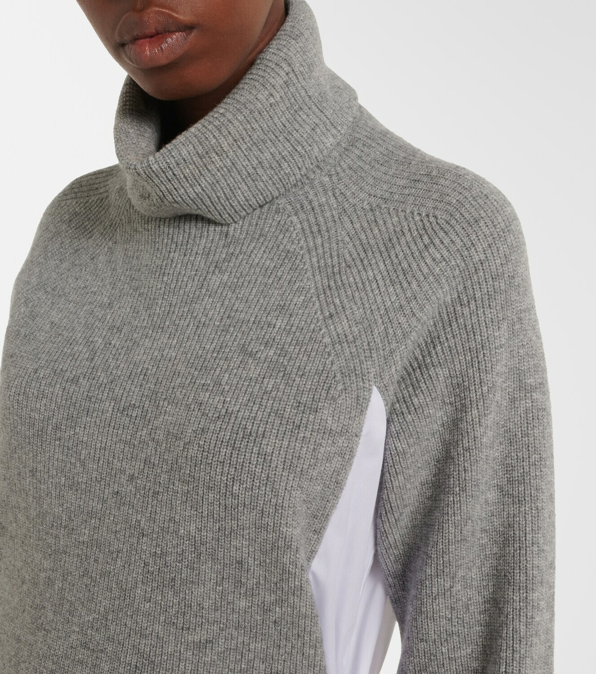 Sacai Layered turtleneck midi dress