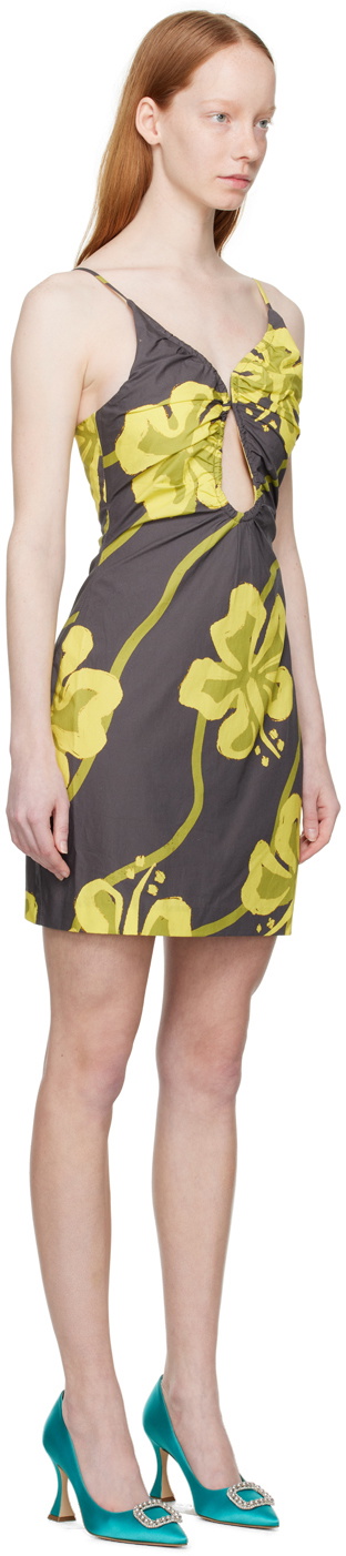 WYNN HAMLYN Brown Marcus Watson Zoe Seersucker Minidress