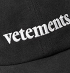Vetements - Reebok Logo-Embroidered Cotton-Twill Baseball Cap - Black