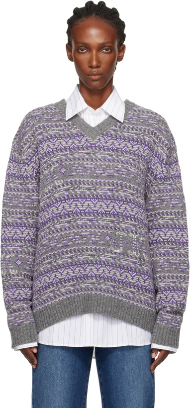 Photo: Julie Kegels Gray Kair V-Neck Sweater