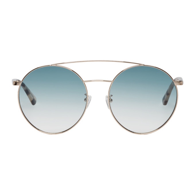 Photo: McQ Alexander McQueen Gold and Blue MQ0147 Sunglasses