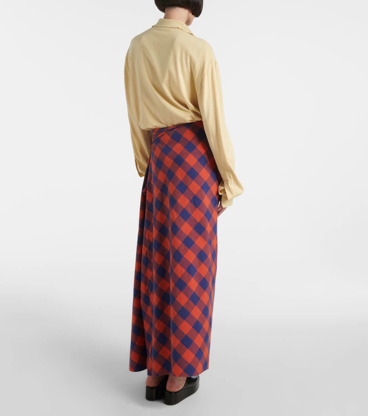 The Row Esperanza draped cotton flannel maxi skirt