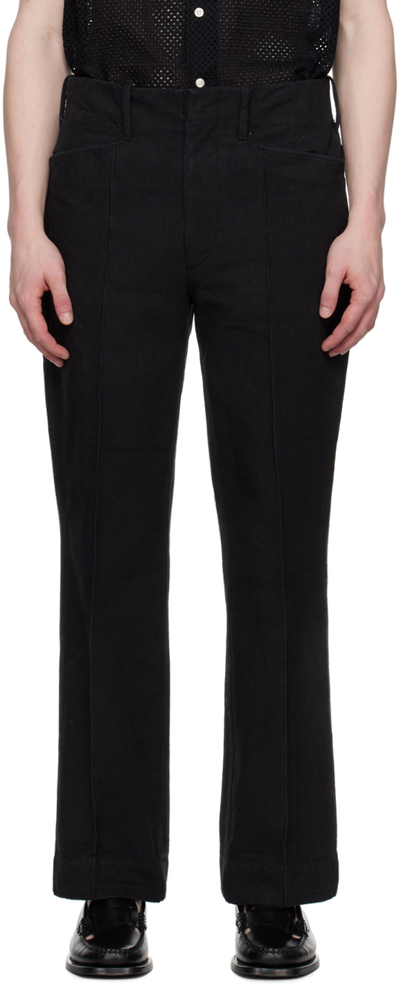 Factor's Black Pintuck Trousers