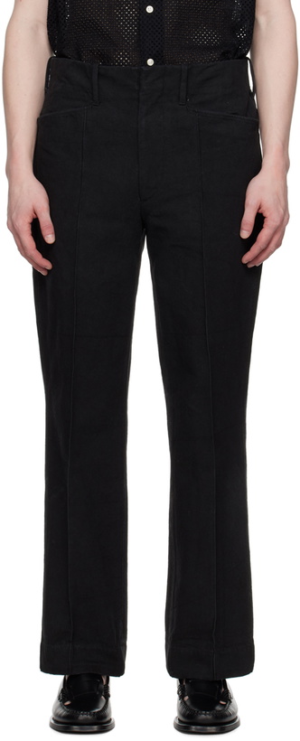 Photo: Factor's Black Pintuck Trousers