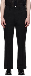 Factor's Black Pintuck Trousers
