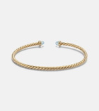 David Yurman Cablespira® Flex Micro 18kt gold cuff bracelet with topaz