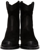 Saint Laurent Black Ratched Cowboy Boots