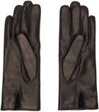 Ferragamo Black Embossed Gloves