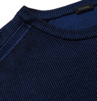 Incotex - Urban Traveller Slim-Fit Striped Ribbed Cotton-Blend Sweater - Blue