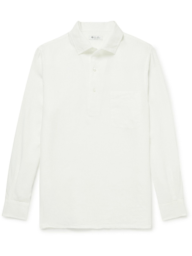 Photo: LORO PIANA - Andre Linen Half-Placket Shirt - White