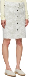 LEMAIRE Gray Apron Denim Miniskirt
