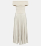 Polo Ralph Lauren - Off-the-shoulder pleated midi dress