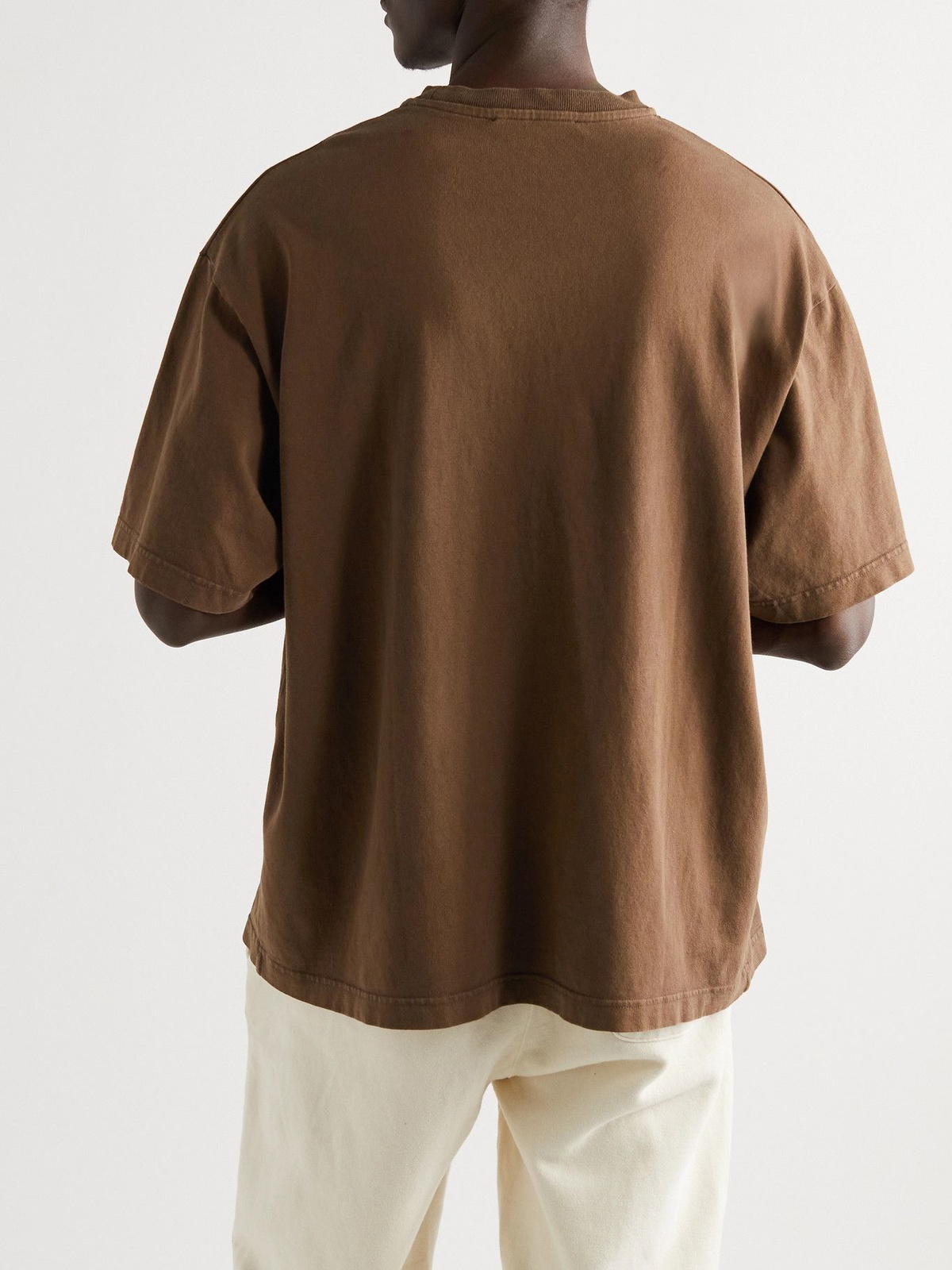 Acne Studios - Logo-Embroidered Cotton-Jersey T-Shirt - Brown