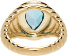 Yvonne Léon Gold & Topaz Poire Signet Ring