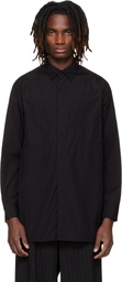 YOHJI YAMAMOTO Black Big Standard Chain Stitch Shirt
