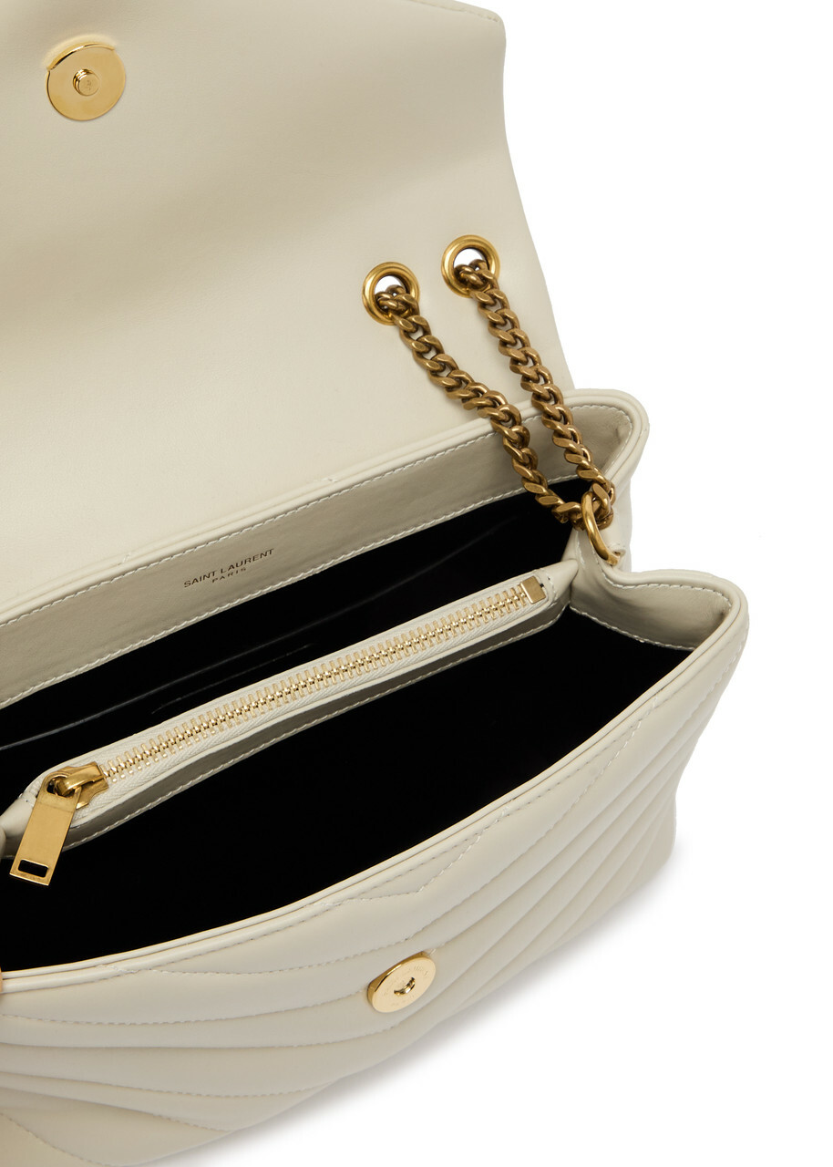 Saint Laurent LouLou Small Leather Shoulder bag - White - One Size
