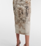 Jean Paul Gaultier Médaillon cotton-blend jersey midi dress