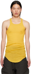 Rick Owens Yellow Porterville Basic Rib Tank Top