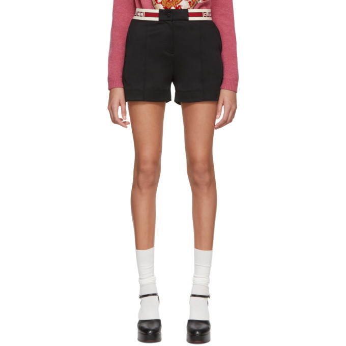 Photo: Gucci Black Web Logo Shorts