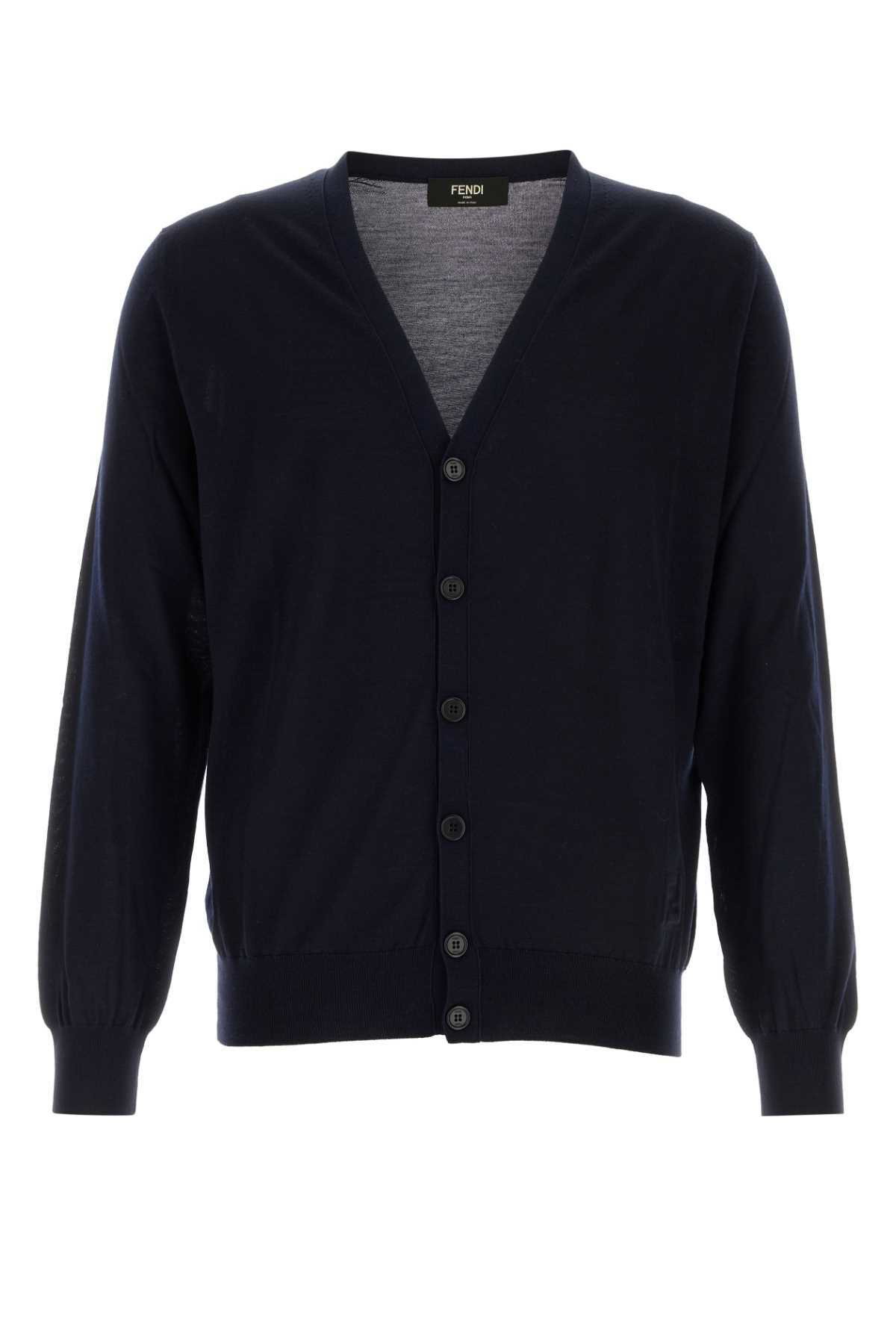 【送料&関税込】Fendi Midnight Blue Stretch Wool Cardigan Fendi Midnight Blue Stretch Wool Cardigan Fendi