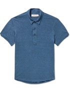 Orlebar Brown - Sebastian Linen-Piqué Polo Shirt - Blue