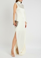 Stella Mccartney Draped Asymmetric Satin-crepe Gown Cream