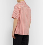 AMI - Camp-Collar Striped Twill Shirt - Red