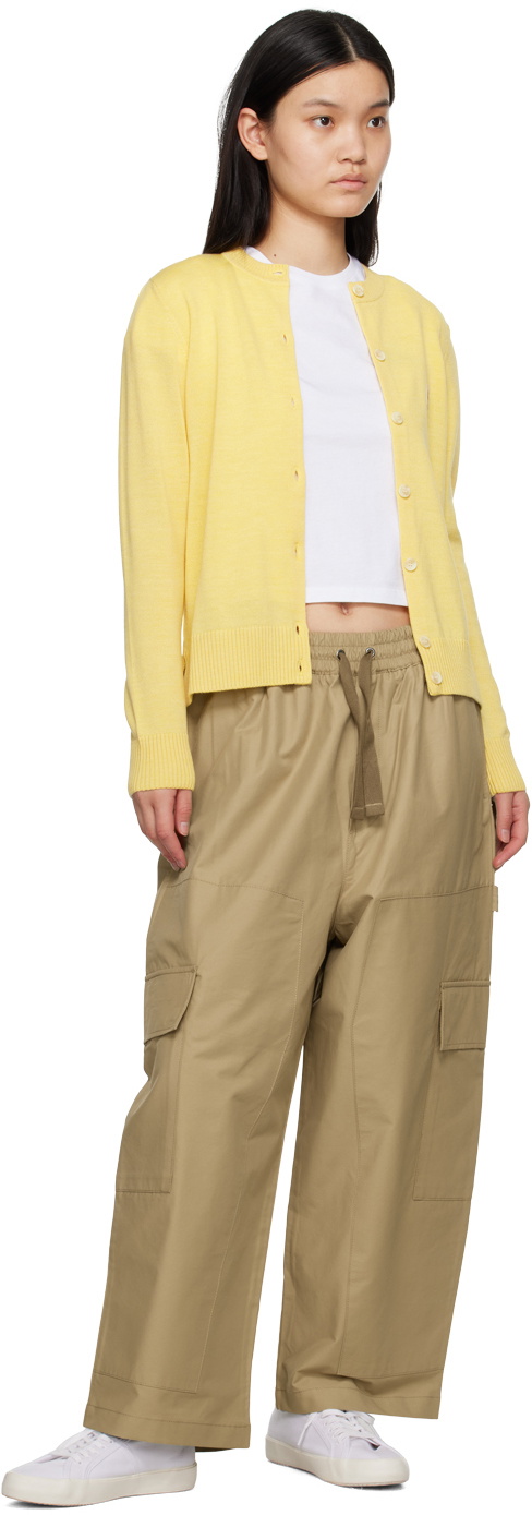 Maison Kitsuné Yellow Fox Head Patch Cardigan Maison Kitsune