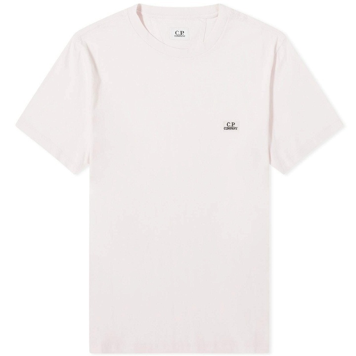 Photo: C.P. Company Men's 30/1 Jersey Logo T-Shirt in Heavenly Pink
