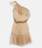 Gucci - One-shoulder dotted tulle minidress