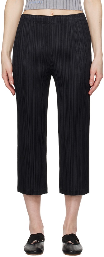 Photo: PLEATS PLEASE ISSEY MIYAKE Black Thicker Bottom 2 Trousers