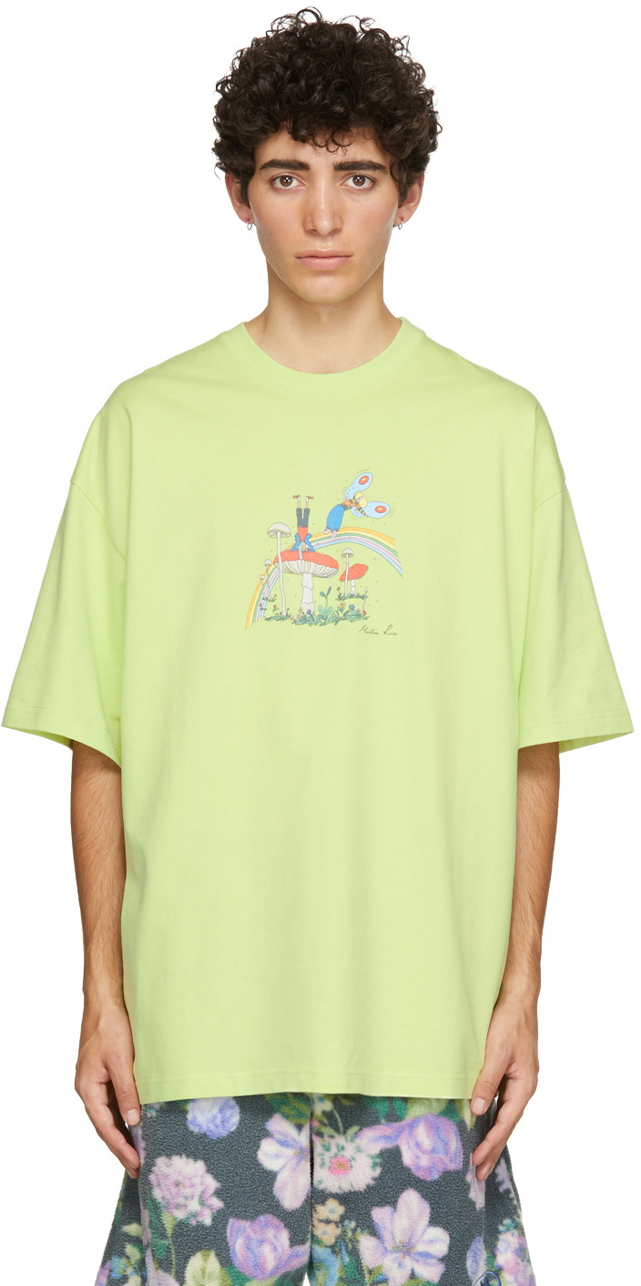 MARTINE ROSE, Acid green Men's T-shirt